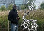 Dr Moses Egesa in Leiden during his knowledge exchange visit at the Leiden University Medical Center.