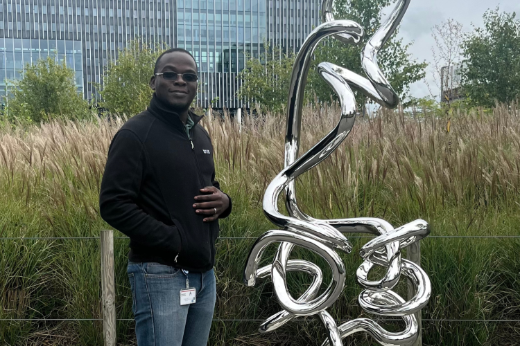 Dr Moses Egesa in Leiden during his knowledge exchange visit at the Leiden University Medical Center.