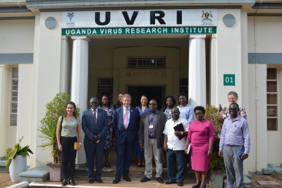 The CEO of GAVI Dr Seth Berkley visits UVRI meets staff and sees the work of EPI and UVRI-IAVI among others.