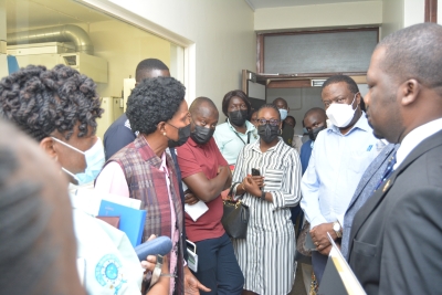 Members of Parliament on a tour in the laboratories