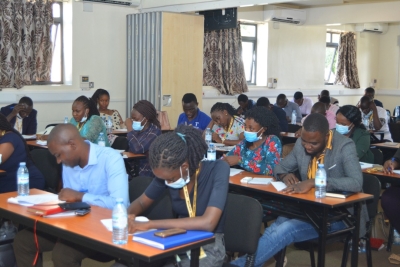 Scientists in a workshop at UVRI