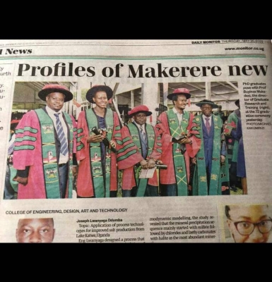 Profiles of some of the MUK PhD graduates were put in media